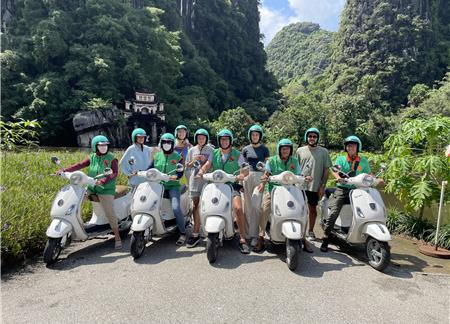 Ninh Binh Vespa Tour Start From Hanoi Boat + Vespa + Backroad + Hikking + Ride Through Rural Villages 